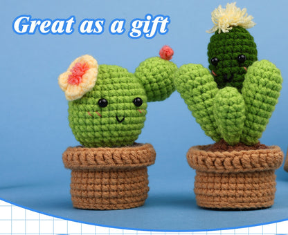 Handmade Cactus Pot DIY Crochet Kit, cactus lover gift, Beginner Kit, Mother's Day Gift, Mothers Day Anniversary Gift