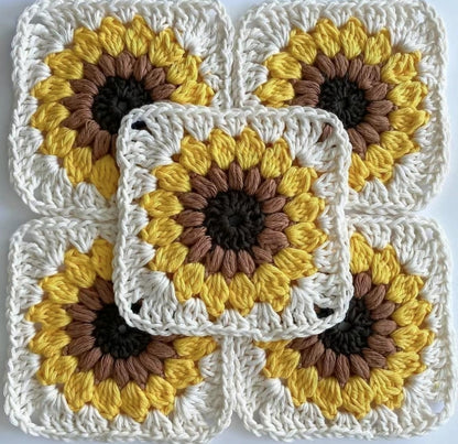 Sunflower Granny Square Crochet Pattern--Amigurumi crochet pattern for bag--crochet pattern for beginner