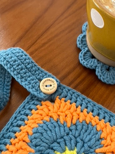 Handmade Flower Crochet Phone Bag, Handmade Flower Purse, Handmade Cosmetic Bag, handmade gift