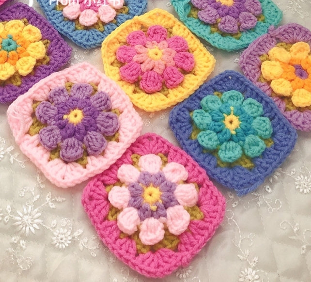 3D Granny Square Crochet pattern--Granny square bag