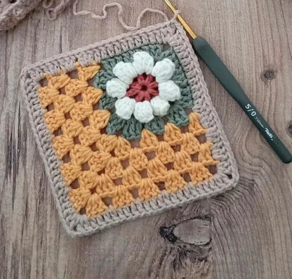 Classic Daisy Granny Square Crochet Pattern-crochet pattern for bag-crochet pattern for beginner-3D Flower Crochet pattern-crochet blanket pattern