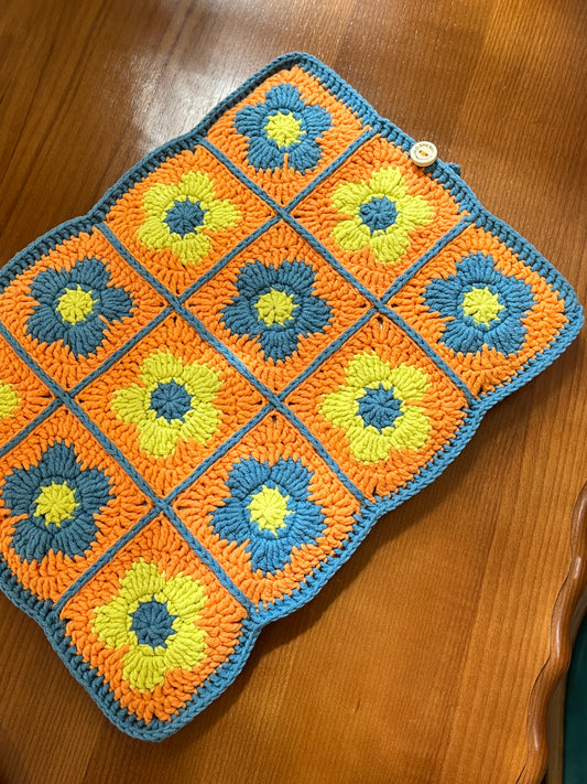 Crochet 13in Laptop Sleeve, Cute Flower MacBook Air Case, Eco Friendly Computer Bag, High School Graduation Gift for Her, handmade gift