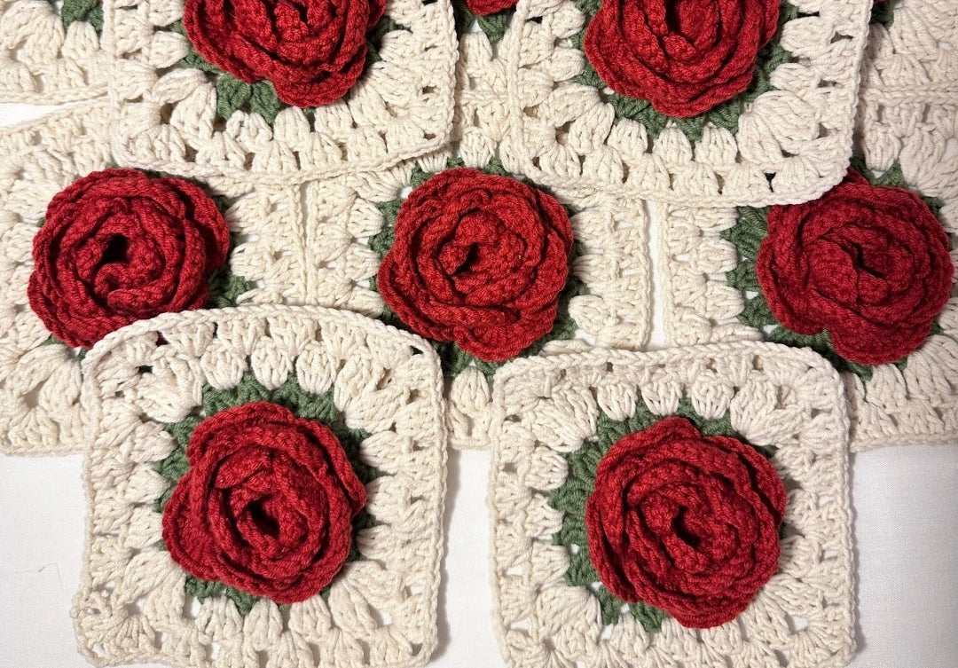 Rose + Daisy granny square crochet patterns bundle 2 in 1--crochet amigurumi--crochet bag--crochet blanket