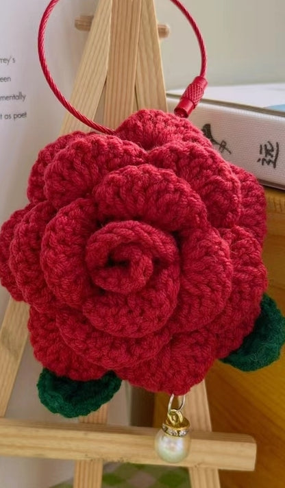 Rose Crochet Pattern-Amigurumi flower crochet pattern-flower crochet pattern-crochet flower keychain