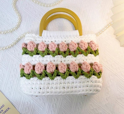 Bag Crochet patterns Bundle 2 in 1--Tulip bag crochet pattern--Tote bag crochet pattern--Handmade flower bag pattern