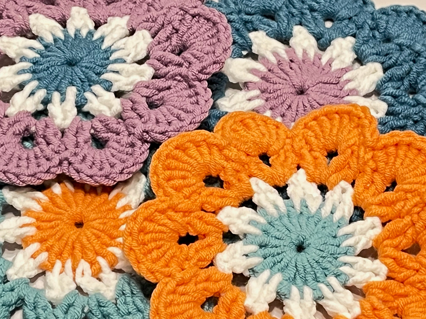 Crochet Coaster set, Crochet flower granny square, Handmade gift