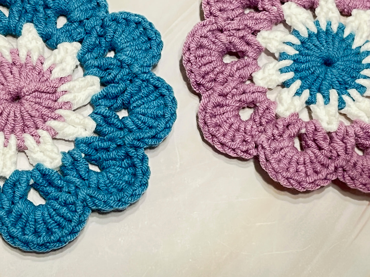 Crochet Coaster set, Crochet flower granny square, Handmade gift