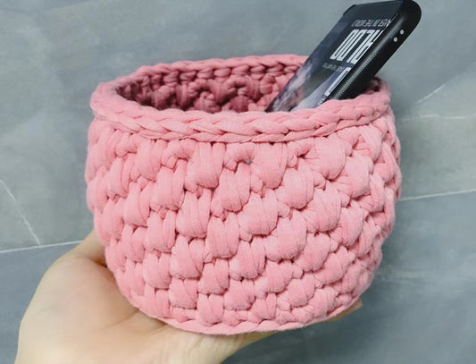 Crocheted Storage Basket, Handmade gift
