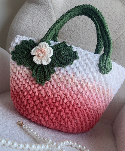 Handmade Strawberry Crochet Bag, Gradient Strawberry Crochet Bag, Strawberry Purse, Crochet Bag, Travel Bag, Summer Bag, Strawberry Shoulder Bag