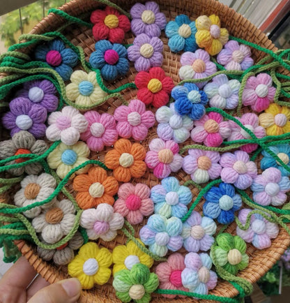 Crochet Puff Flower Pattern, Crochet Puff Stitch Pattern, Crochet Easy Flower Tutorial, Crochet DIY Yarn Puff Stitch Flower Pattern