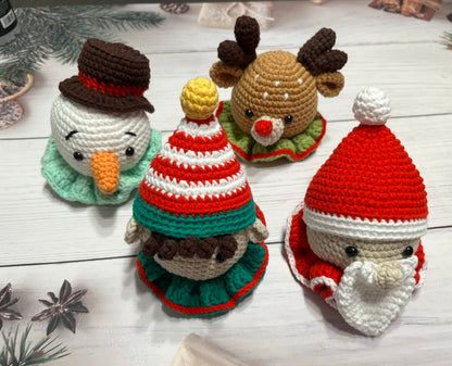 Single or Set of 4 Christmas crochet decor, Christmas ornaments, Christmas gift